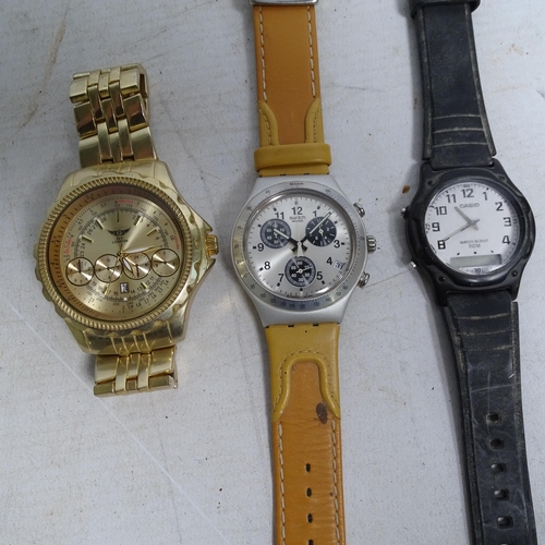 825 - A collection of modern wristwatches, to include Swatch, Timex and Seiko