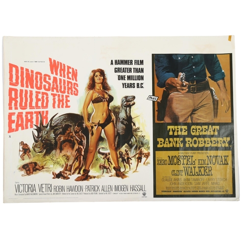 406 - When Dinosaurs Ruled the Earth / The Great Bank Robbery (1970) British Quad poster, Hammer Film Prod... 