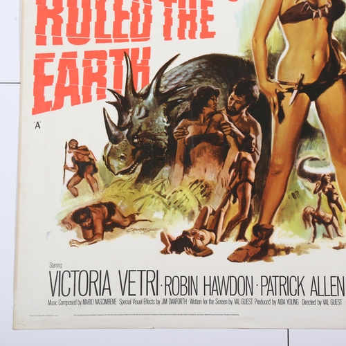 406 - When Dinosaurs Ruled the Earth / The Great Bank Robbery (1970) British Quad poster, Hammer Film Prod... 