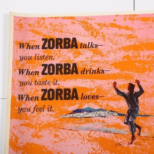 407 - Zorba The Greek (1964) British Quad film poster, 20th Century Fox,  30 x 40 inches