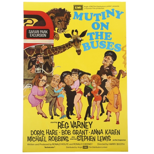 408 - Mutiny On The Buses (1972) British One Sheet film poster,  artwork by Arnaldo Putzu, Hammer Film Pro... 