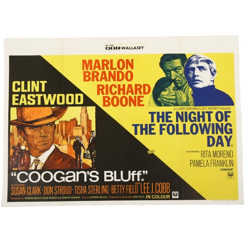 421 - Coogan's Bluff / The Night of the Following Day  - double-bill for ABC Cinema Wallasey, British Quad... 