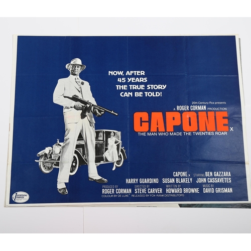 423 - 3 British Quad film posters, Capone (1975), How to steal a diamond starring Robert Redford and Diamo... 