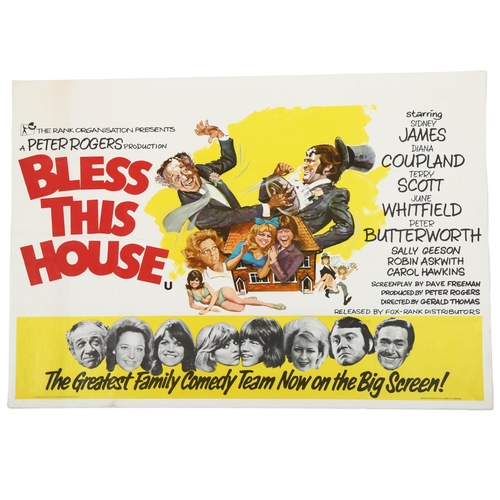 424 - Bless This House (1971) British Quad film poster, Peter Rogers production, artwork by Arnaldo Putzu,... 