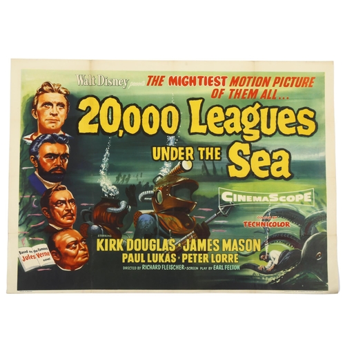 427 - 20,000 Leagues under the Sea, (1954), British Quad film poster, Walt Disney, 30 x 40 inches