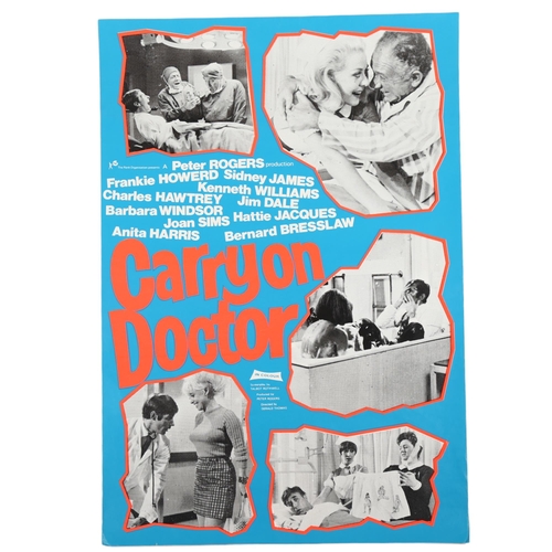 431 - Carry On Doctor, British One Sheet film poster, later re-release of 1967 comedy, Peter Rogers produc... 