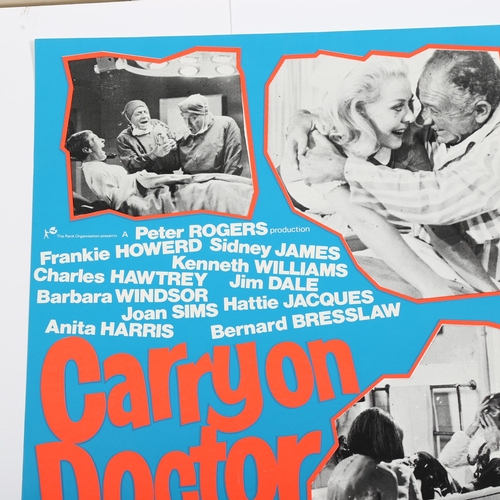 431 - Carry On Doctor, British One Sheet film poster, later re-release of 1967 comedy, Peter Rogers produc... 