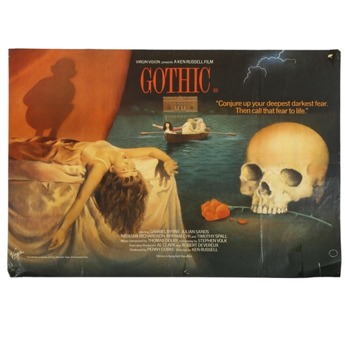 437 - Gothic (1986), British Quad horror film poster, directed by Ken Russell for Virgin Vision, 30 x 40 i... 