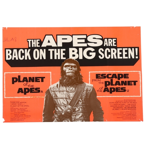 438 - UK Quad double-bill poster, The Planet Of The Apes / Escape From The Planet Of The Apes (c.1972-73) ... 