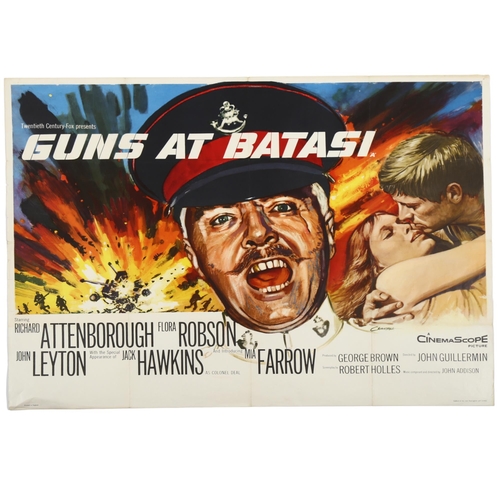 439 - Guns at Batasi (1964), British Quad film poster, 20th Century Fox, Tom Chantrell artwork, 30 x 40 in... 