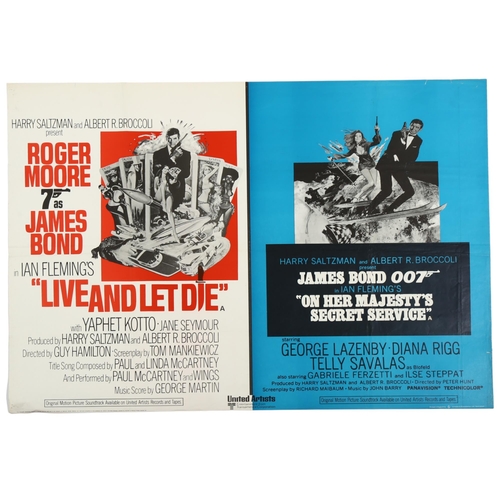 442 - James Bond -Live and Let Die / On Her Majesty's Secret Service - British Quad double bill 30