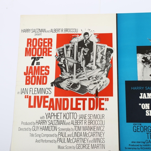 442 - James Bond -Live and Let Die / On Her Majesty's Secret Service - British Quad double bill 30