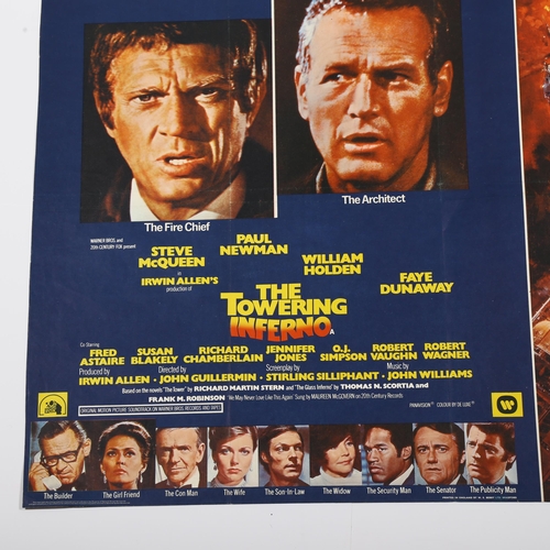 445 - The Towering Inferno (1974) British Quad film poster, 20th Century Fox, artwork by John Berkey, star... 