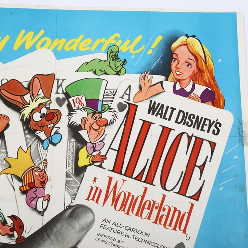 448 - Walt Disney's Alice In Wonderland (1969) re-release, British Quad film poster, 30 x 40 inches