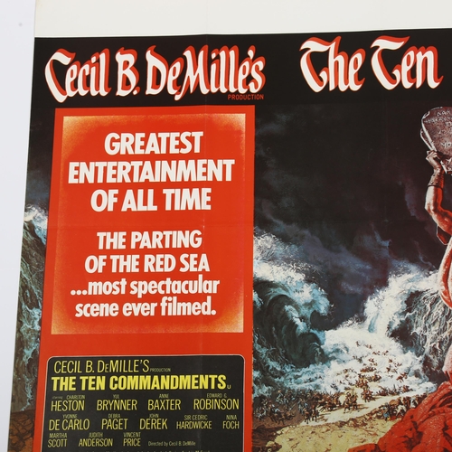 450 - The Ten Commandments (1972) re release, British Quad film poster, Cecil B. DeMilles, 30 X 40 inches