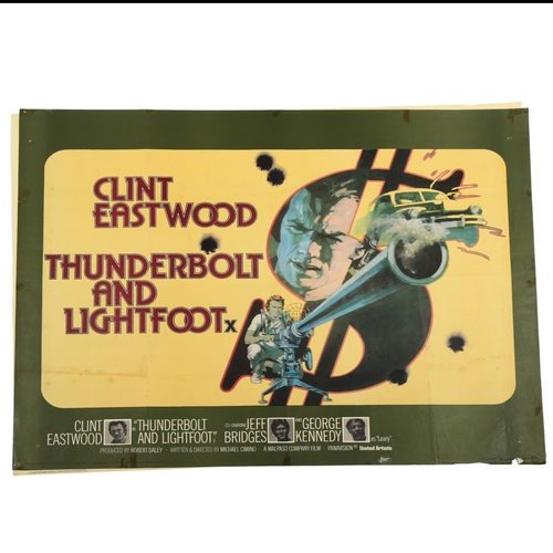 454 - Thunderbolt and Lightfoot (1974) British Quad film poster, starring Client Eastwood, United Artists,... 