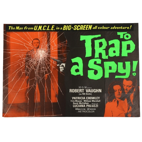 458 - To Trap A Spy (1966) British Quad film poster, Man From U.N.C.L.E. movie, with added sticker at the ... 