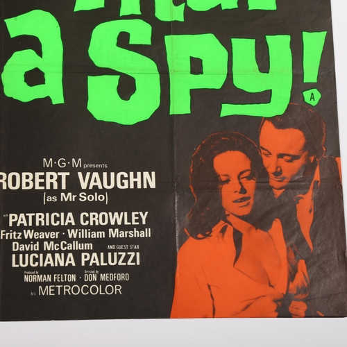 458 - To Trap A Spy (1966) British Quad film poster, Man From U.N.C.L.E. movie, with added sticker at the ... 