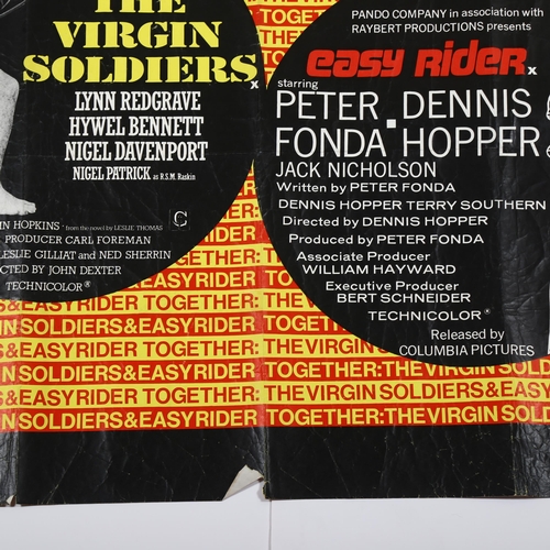 461 - The Virgin Soldiers / Easy Rider, (1970) double-bill, British Quad film poster, Colombia, 30 x 40 in... 