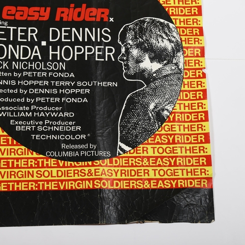 461 - The Virgin Soldiers / Easy Rider, (1970) double-bill, British Quad film poster, Colombia, 30 x 40 in... 