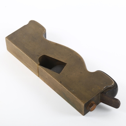 13 - A Badger of London bronze shoulder plane with ebony fittings, made prior to 1867, with maker's stamp... 