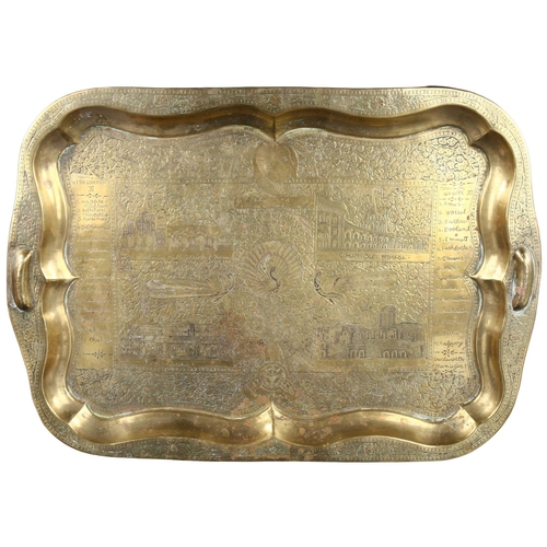27 - CRICKET INTEREST - an inscribed tray 1950-51 Commonwealth XI Tour to India and Ceylon, engraved 
