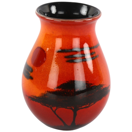 107 - A Poole Pottery Flambe vase with Savannah Sunset decoration, height 16cm