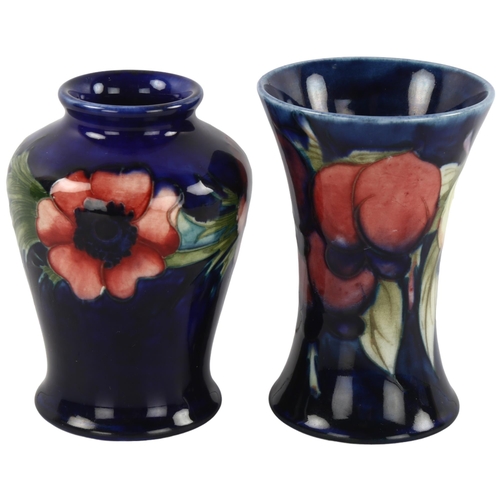 108 - 2 small Moorcroft pottery vases, height 9cm (2)