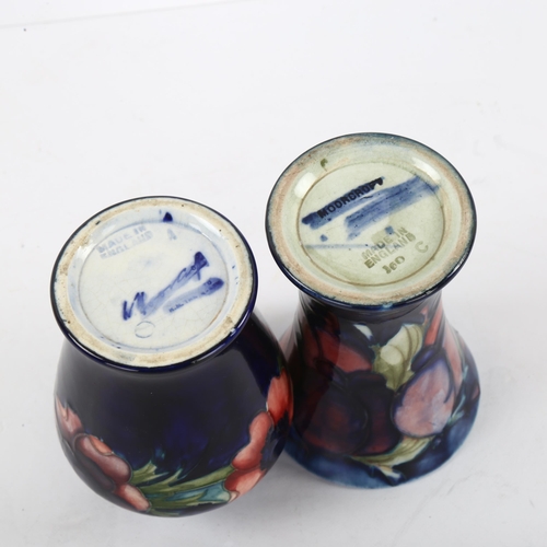 108 - 2 small Moorcroft pottery vases, height 9cm (2)