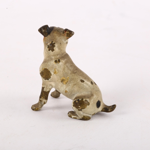 112 - A cold painted bronze miniature of a dog, height 3.5cm