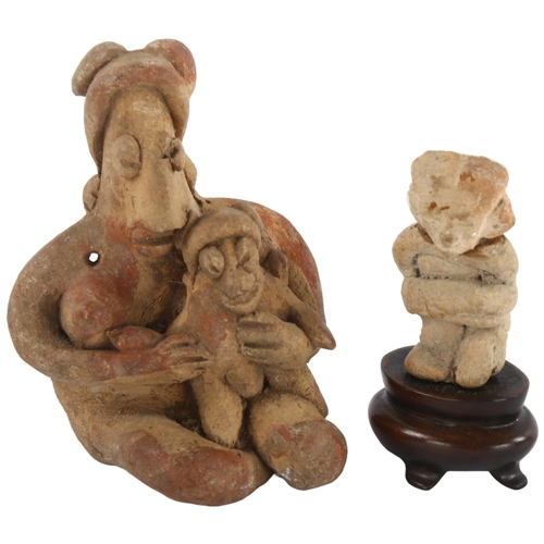 117 - 2 Ancient Mexican ceramic figures, tallest 8cm