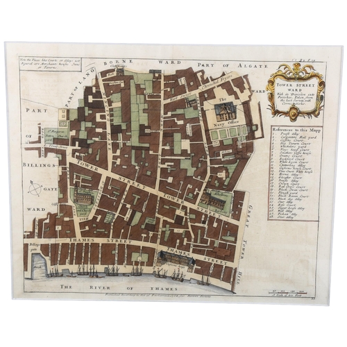 130 - A pair of City of London maps from 1754/55, Creplegate and Towers Street Wards, maps 36 x 31cm