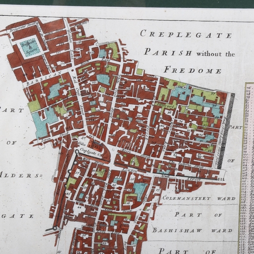 130 - A pair of City of London maps from 1754/55, Creplegate and Towers Street Wards, maps 36 x 31cm