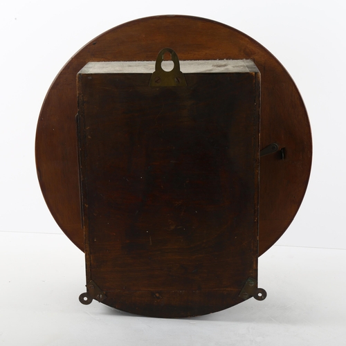 132 - A mahogany cased wall clock by R.Grosvenor of Ellesmere, with 30 hour Fusee movement, diameter 34cm,... 