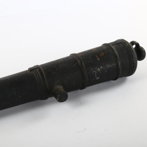 85 - A cast-iron garden cannon, length 40cm