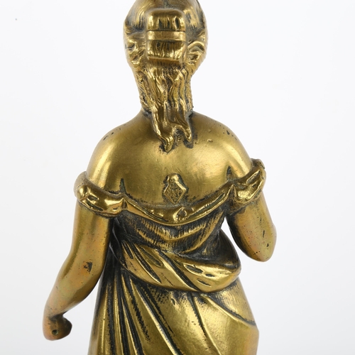 89 - A cast brass classical figure on marble plinth, height 35cm