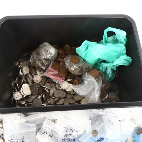 184 - A large quantity of pre-decimal British coins, together with a small collection of foreign coins