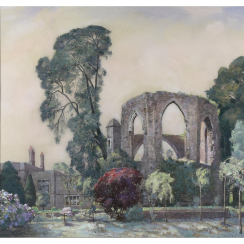505 - William Thomas Wood (1877 - 1958), abbey ruins, watercolour, signed and dated 1937, 46cm x 48cm, fra... 