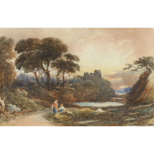 515 - John Varley (1778 - 1842), landscape study, watercolour, signed and dated 1839, 15cm x 24cm, framed