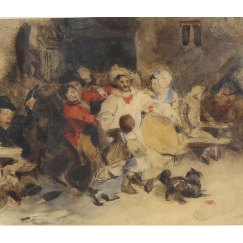 516 - Attributed to Sir David Wilkie (1785 - 1841), study for blind man's bluff, watercolour, unsigned, 16... 