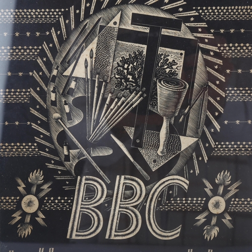 541 - Eric Ravilious (1903 - 1942), British Art BBC Talks pamphlet, wood engraving 1934, 24cm x 17cm, fram... 