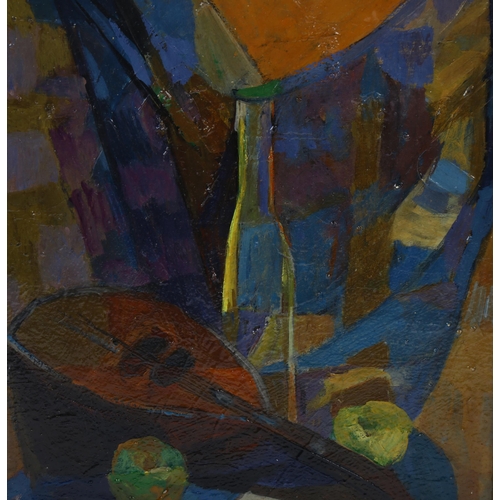 560 - E Reinhold, still life with mandolin, signed and dated 1953, 26.5cm x 21.5cm, framed