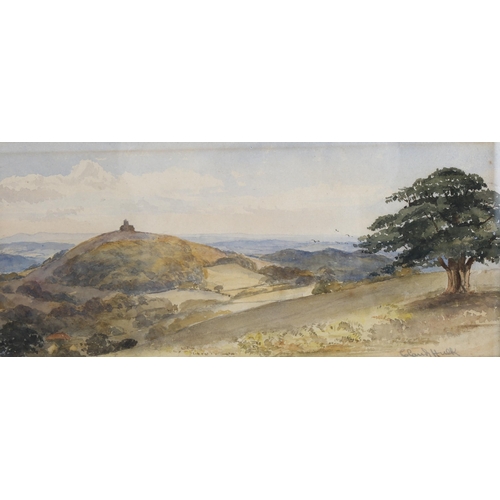 576 - Claude Hulk, 3 extensive landscape watercolours, including Glastonbury Tor, 13cm x 24cm, framed (3)