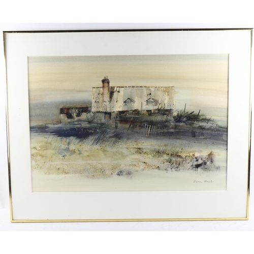 581 - Colin Kent (born 1934), 2 watercolours, abstract buildings, largest 43cm x 61cm, framed