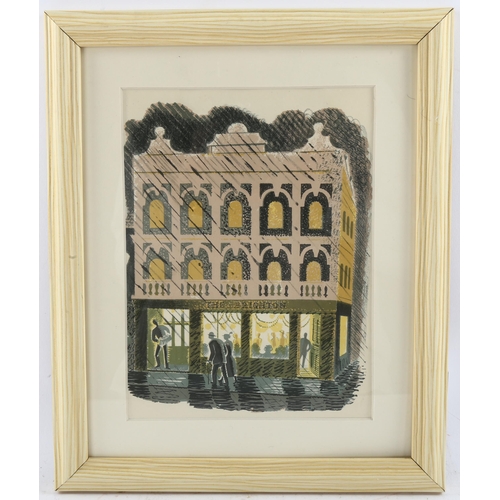 582 - Eric Ravilious (1903-1942), lithograph in colours on paper, Public House, The Brighton, 18.5cm x 14.... 