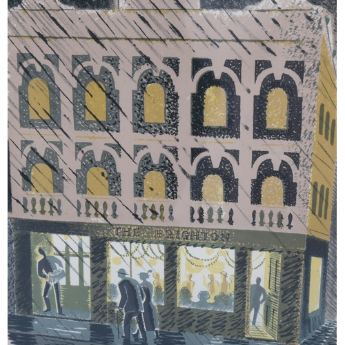 582 - Eric Ravilious (1903-1942), lithograph in colours on paper, Public House, The Brighton, 18.5cm x 14.... 