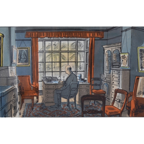 583 - Edward Bawden (1903-1989), original colour lithograph on paper, The Vicar, from Life in an English V... 