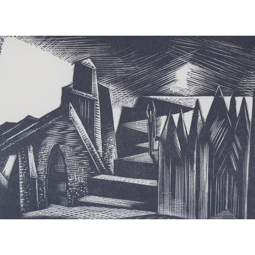 588 - Paul Nash (1889-1946), wood engraving on paper, Die Walkure, Act 3, The Valkyrie’s Home, from Wagner... 