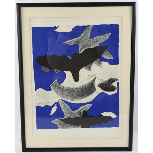 589 - Georges Braque (1882-1963), colour lithograph on Arches paper, Oiseaux, 30cm x 25cm. Lithography by ... 