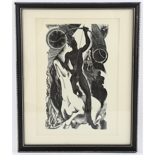 598 - Blair Hughes-Stanton (1902-1981), woodcut on paper, The Four Horsemen, from Revelations of St John, ... 